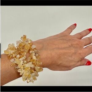 Kenneth Jay Lane Elegant Citrine Cluster Bracelet